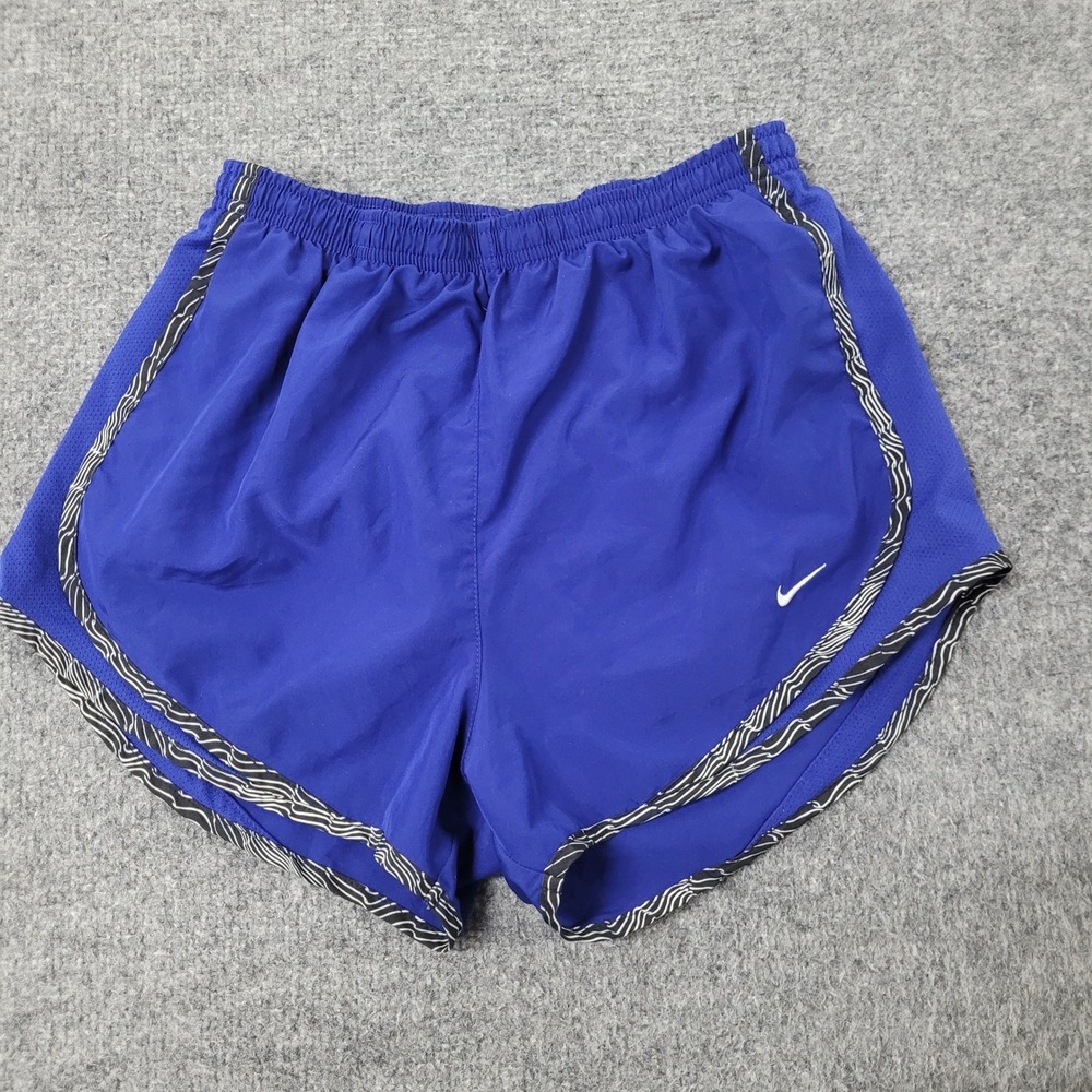 Nike Shorts Womens Size S Blue Dri-Fit Running Athletic Wavy Trim Breathable